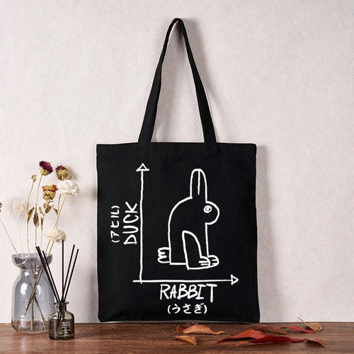 A Rabbit And A Duck Tote Bag