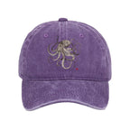 Octopus Japanese Calligraphy Washed Cap