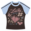 Lucky Girl Club Stripe Raglan Baby Tee