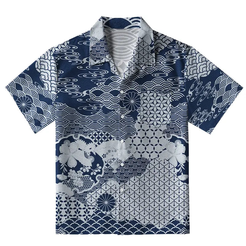 Elegant Floral Waves Aloha Hawaiian Shirt