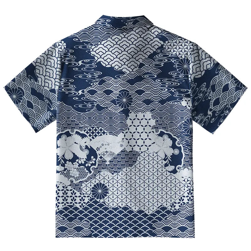 Elegant Floral Waves Button-up Shirt