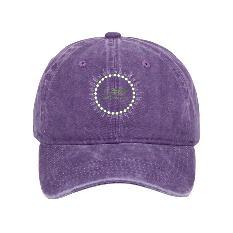 Yamanote Line Stations Circle Washed Cap