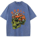 Mushroom Skull Washed T-Shirt