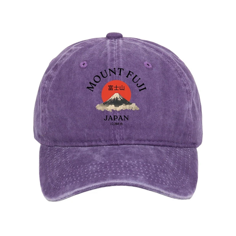 Japan Mount Fuji Sun Unisex Washed Cap