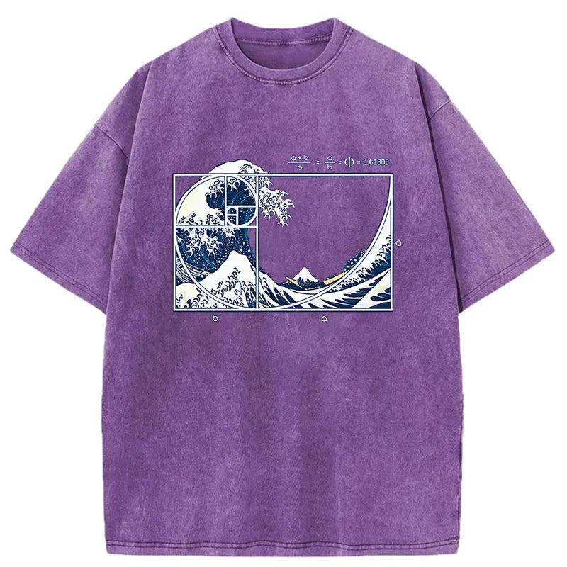 Ukiyoe Waves Japan Washed T-Shirt