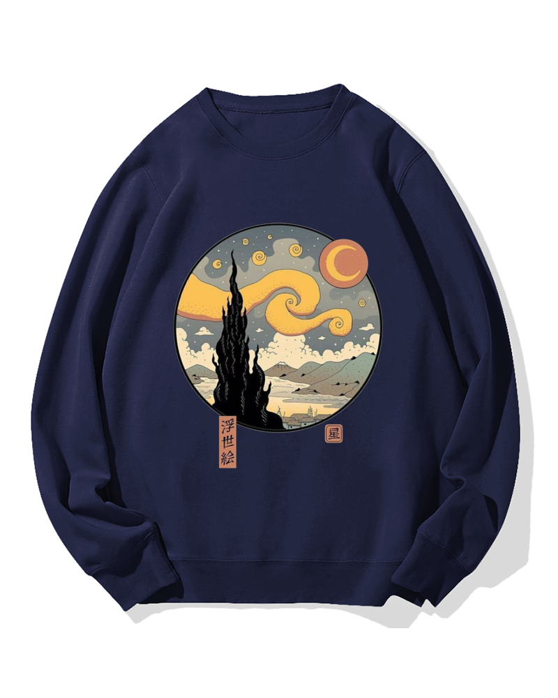 Ukiyo-e Painting Cotton Sweatshirt