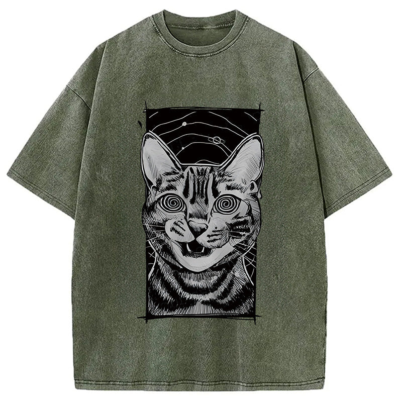 Hypnotic Cat Washed T-Shirt