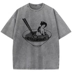 Geisha Tattoo Ramen Washed T-Shirt