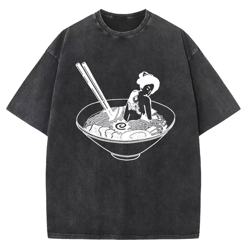 Geisha Tattoo Ramen Washed T-Shirt
