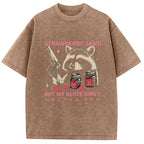 Strawberry Jams Glock Funny Raccoon Washed T-Shirt