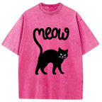 Funny Cat Tail Washed T-Shirt