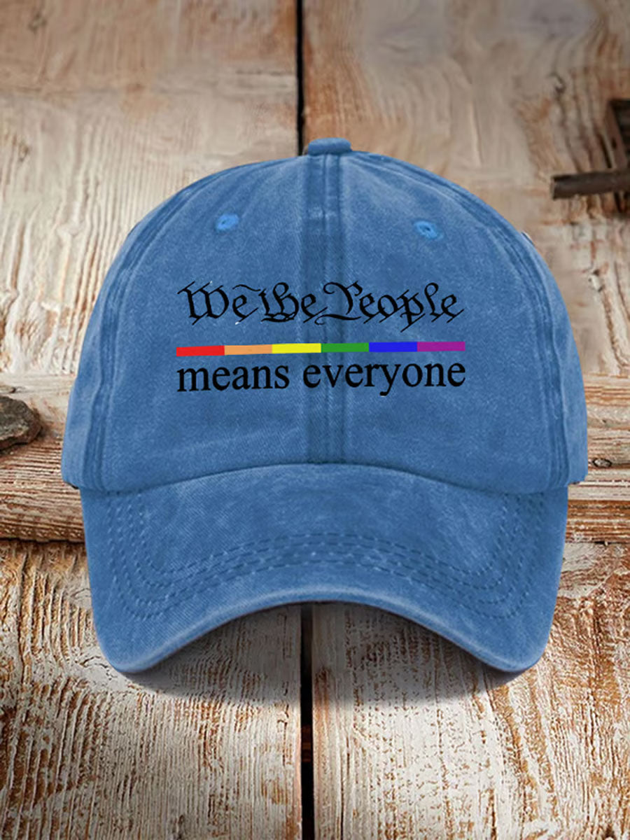 Unisex LGBT We The People Means Everyon People Pride Print Hats