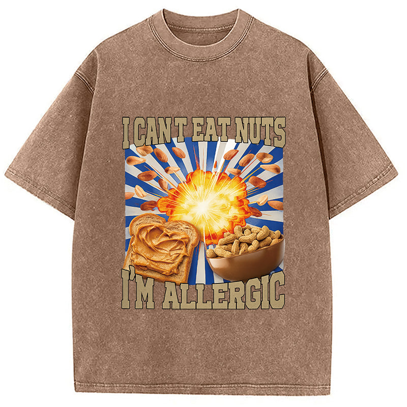 Allergy Nut Intolerance Washed T-Shirt
