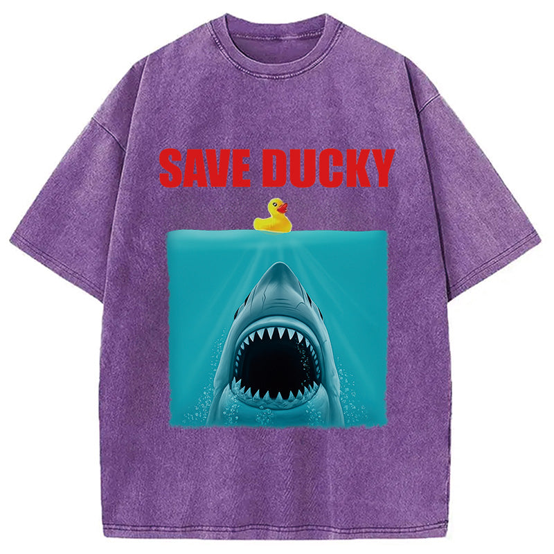 Save Ducky Parody Meme Washed T-Shirt