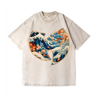 The Great Wave off Kanagawa Vintage Wash Japanese Design T-Shirt
