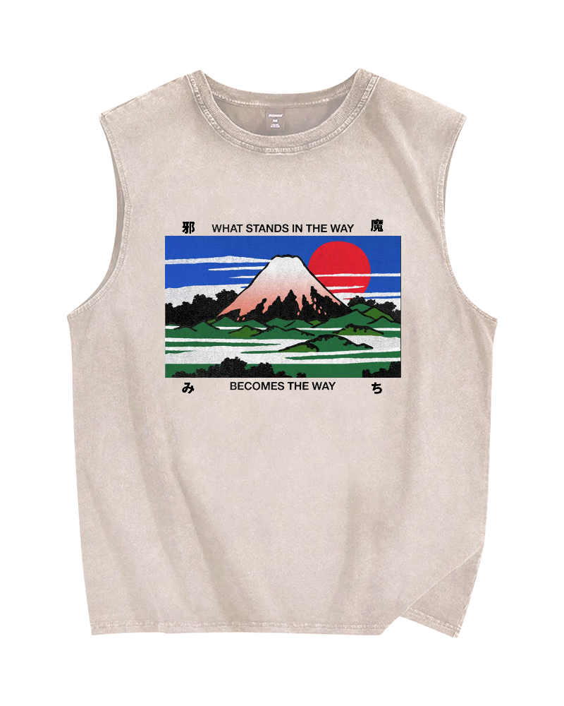 What stand in the way become the way Japanese proverbs Vintage Distressed Washed Tank Top