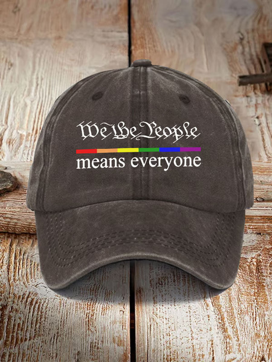 Unisex LGBT We The People Means Everyon People Pride Print Hats