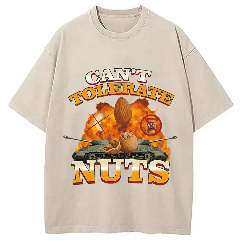 Can't Tolerate Nuts Washed T-Shirt