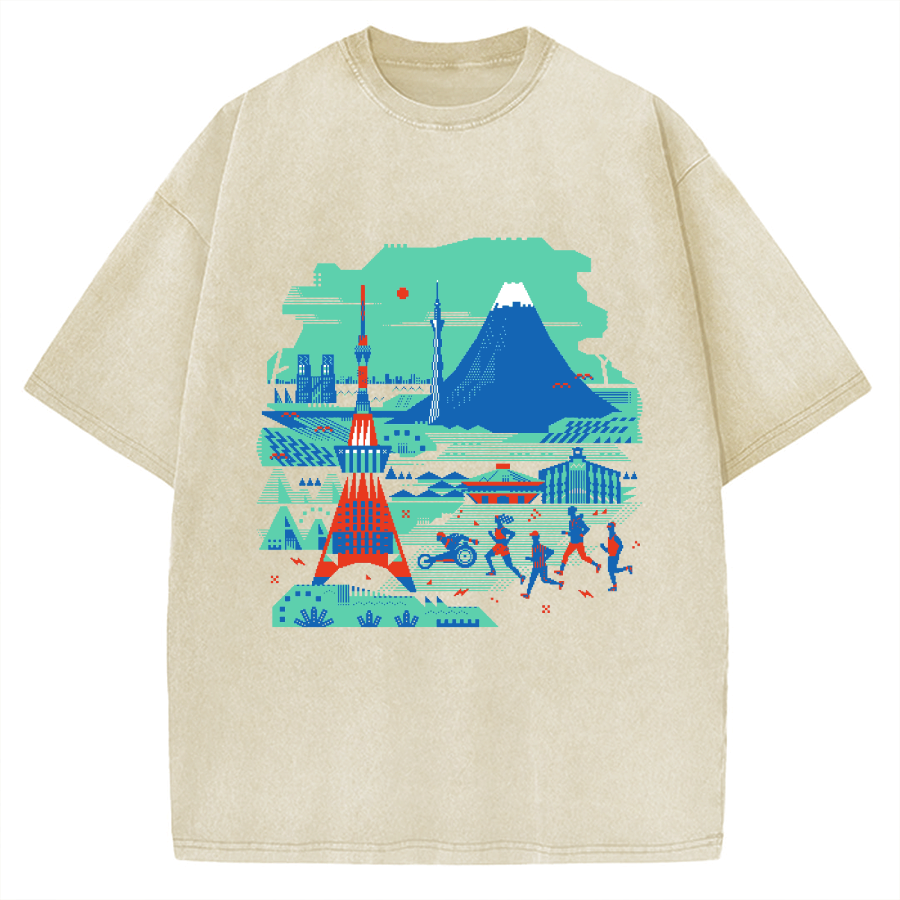 Japan Landscape & Sports Vintage Washed T-shirt