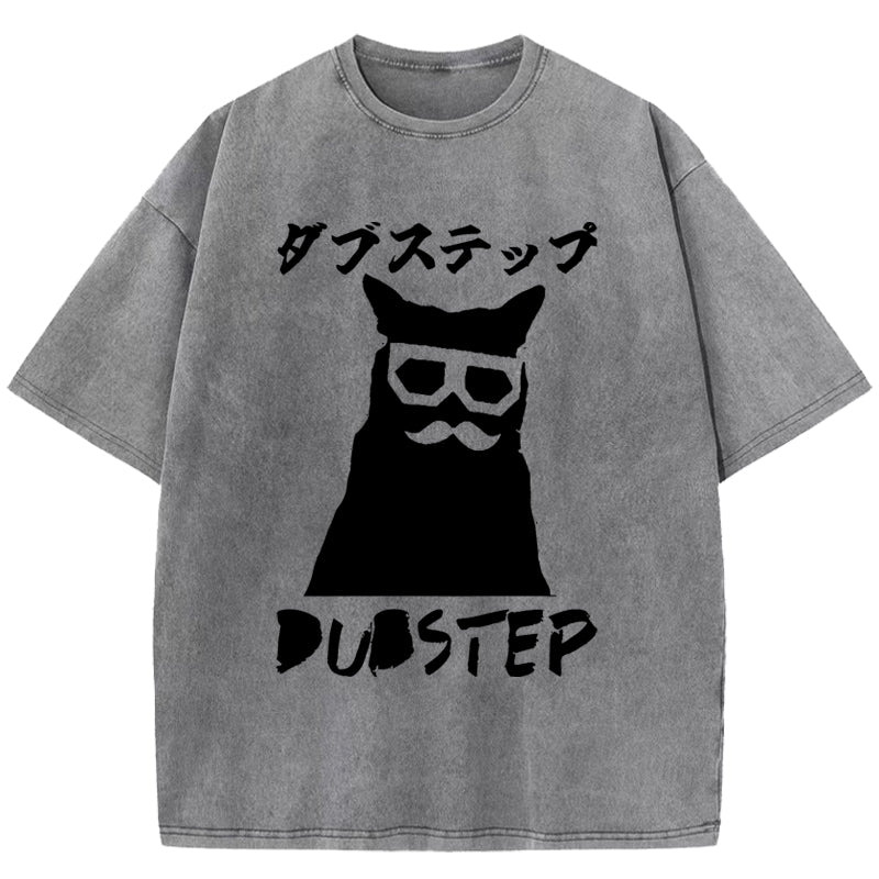 Dubstep Cat Washed T-Shirt