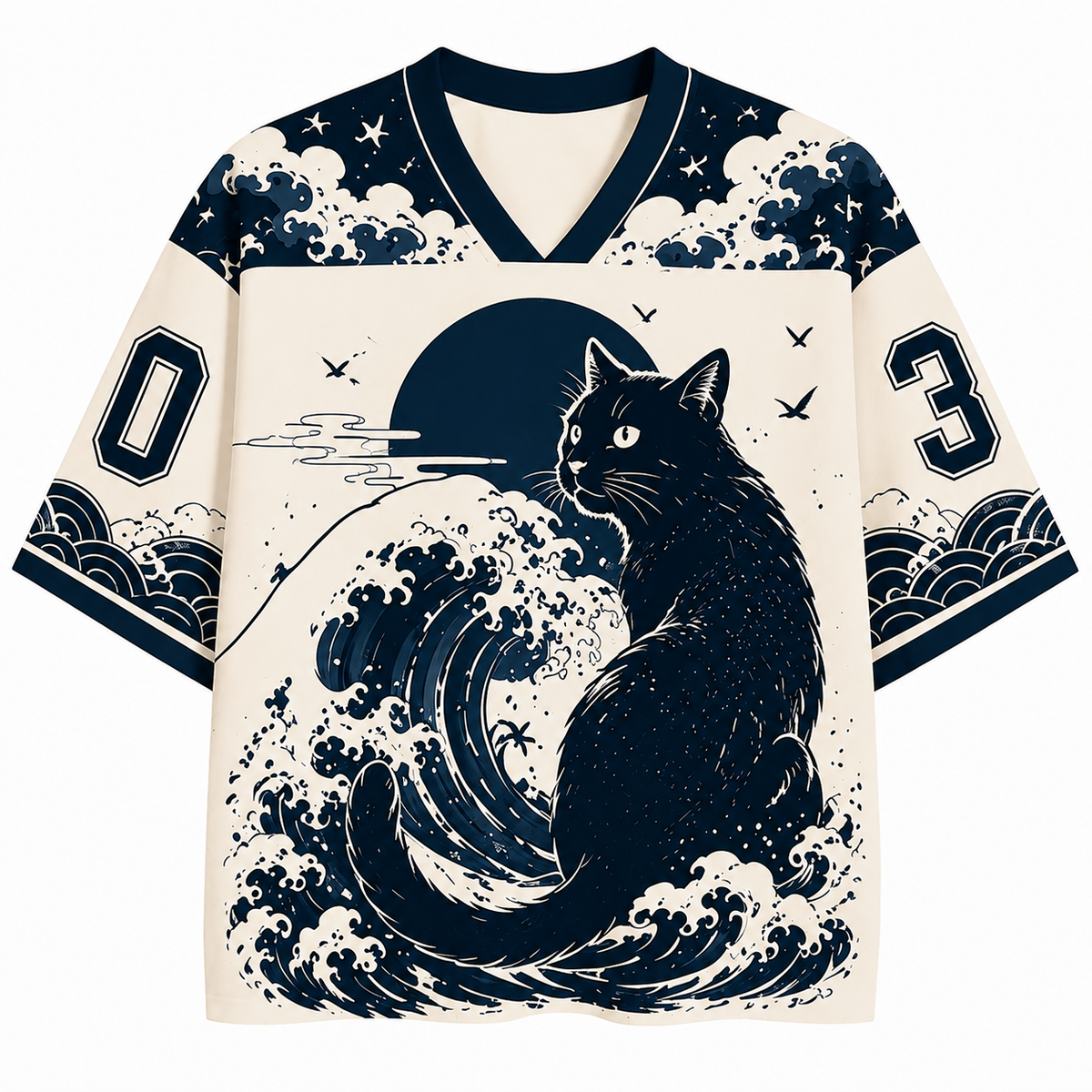 Ocean Black Cat Jersey Shirts