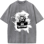 Criminal Cat – Bad Cattitude Vintage Washed T-Shirt
