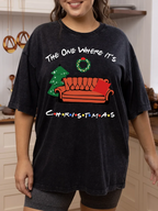 Vintage The One Where It's Christmas Washed T-Shirt