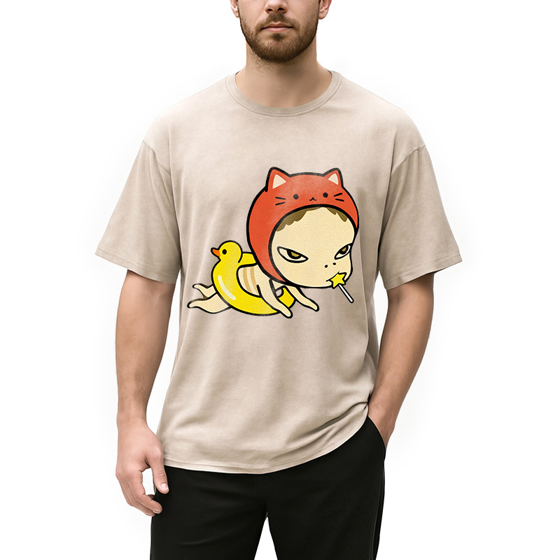 Red Hat Girl Washed T-Shirt