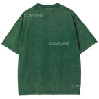Unisex Polka Dot Flower Printed Washed Tee