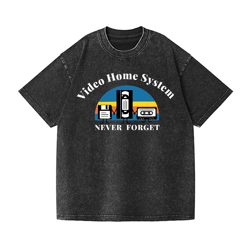 VHS Vintage Wash Japanese Design T-Shirt