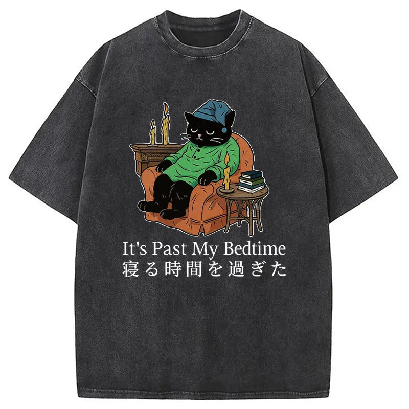 Cat That Goes To Bed Early Washed T-Shirt