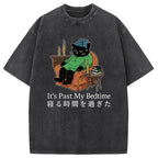 Cat That Goes To Bed Early Washed T-Shirt