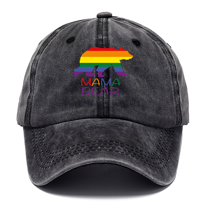 LGBT Pride Mama Bear Washed Cap