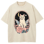 Cat & Rose Washed T-Shirt