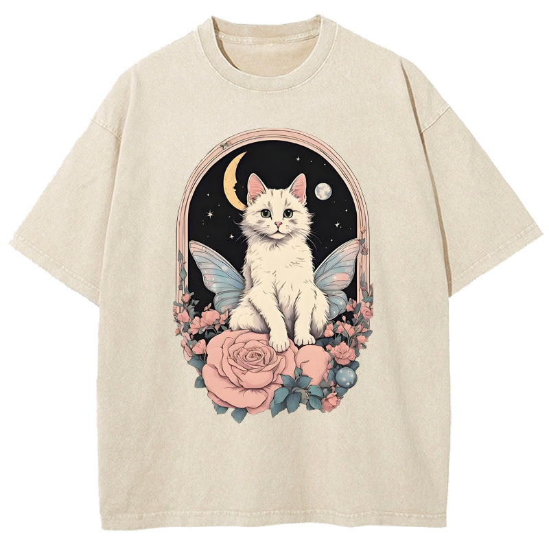 Cat & Rose Washed T-Shirt