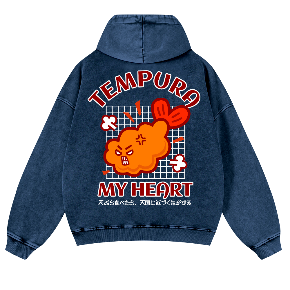 Tempura Shrimp Vintage Washed Cotton Back Art Hoodie