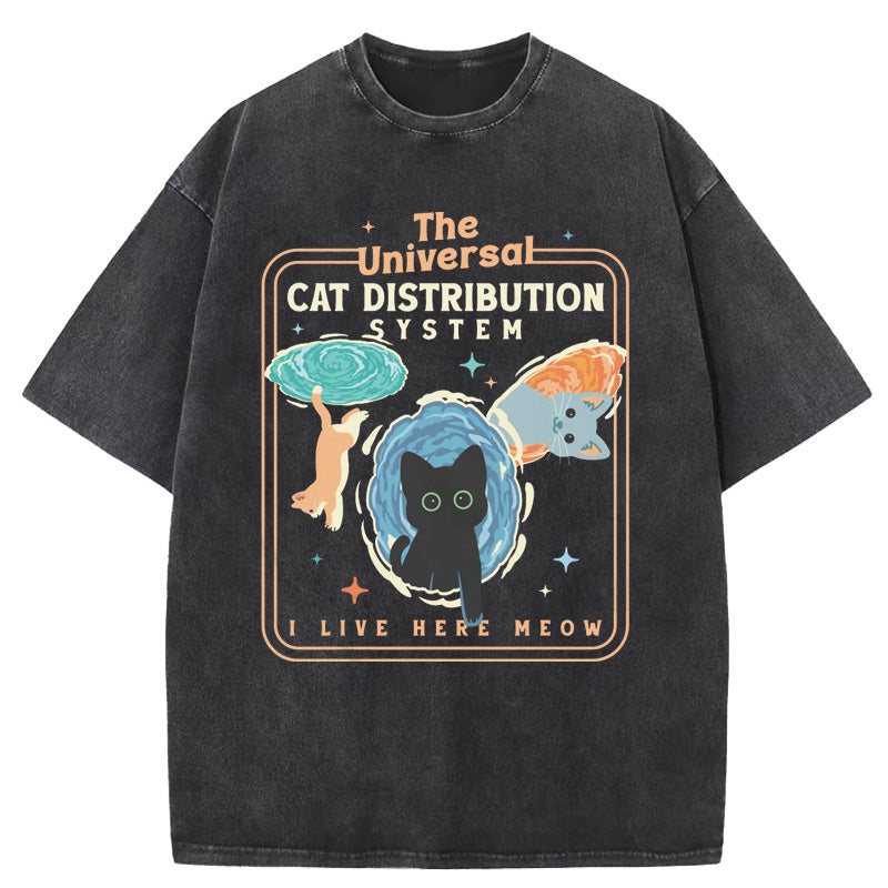 The Universal Cat Distribution System Washed T-Shirt