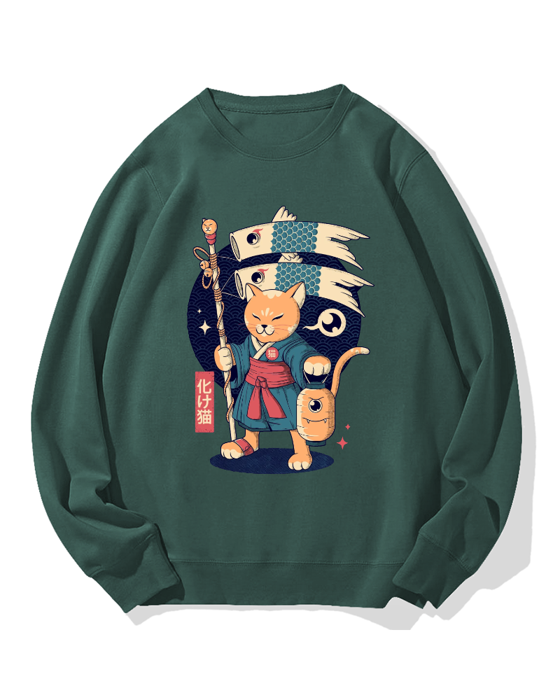 Japanese Cat Cotton Sweatshirt