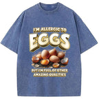 Egg Allergy Washed T-Shirt