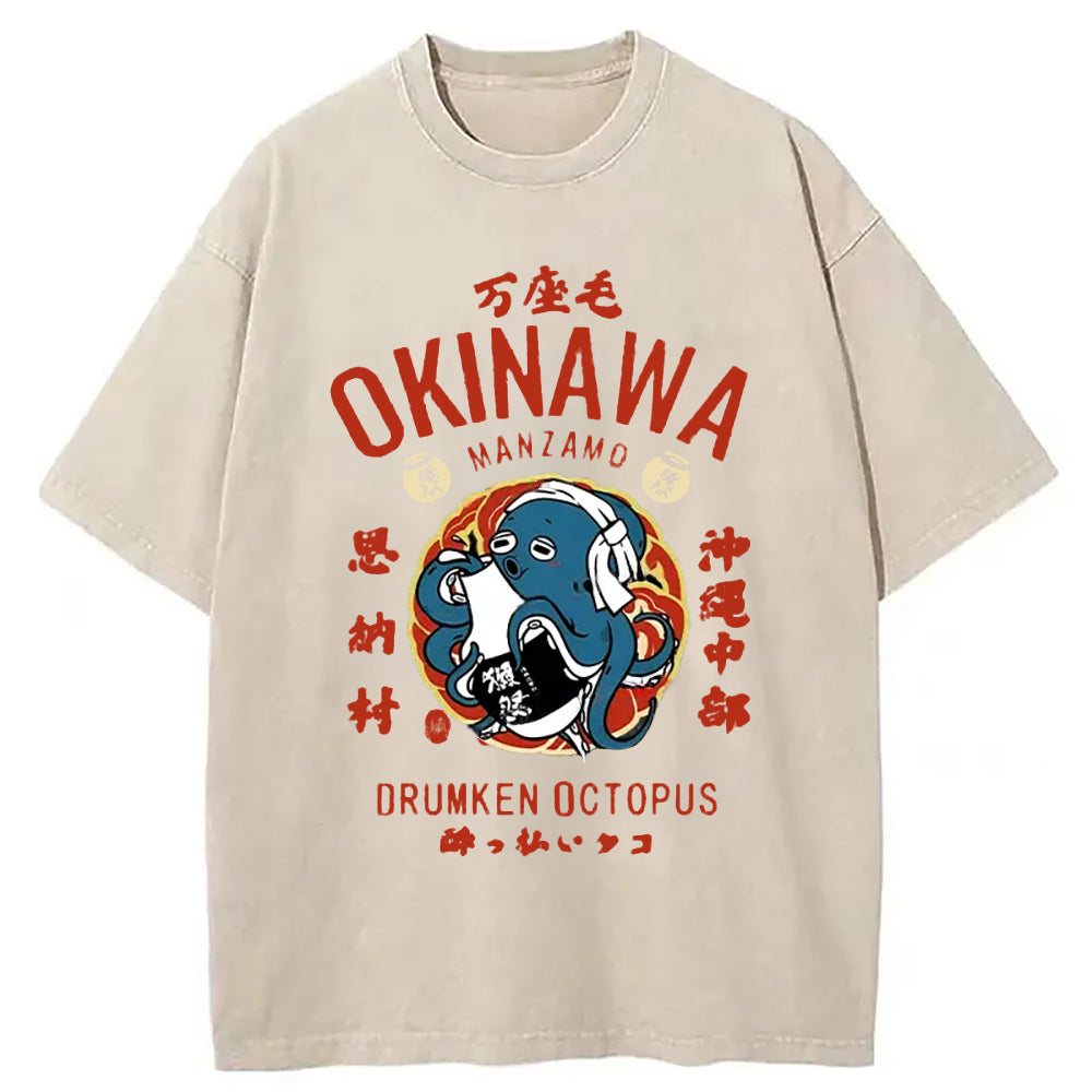 Okinawa Drunken Octopus Washed T-Shirt