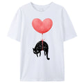 Black Cat And Heart Balloon Classic T-Shirt