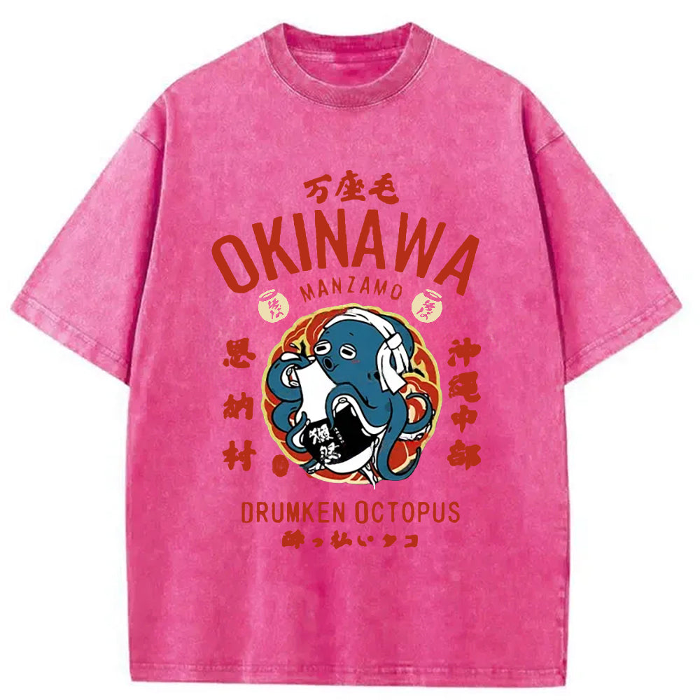 Okinawa Drunken Octopus Washed T-Shirt