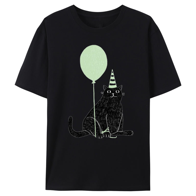 Black Cat And Balloon Classic T-Shirt