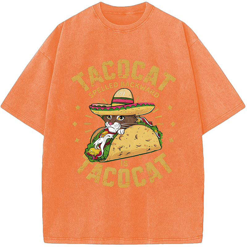 Taco Cat Palindrome Vintage Washed T-Shirt
