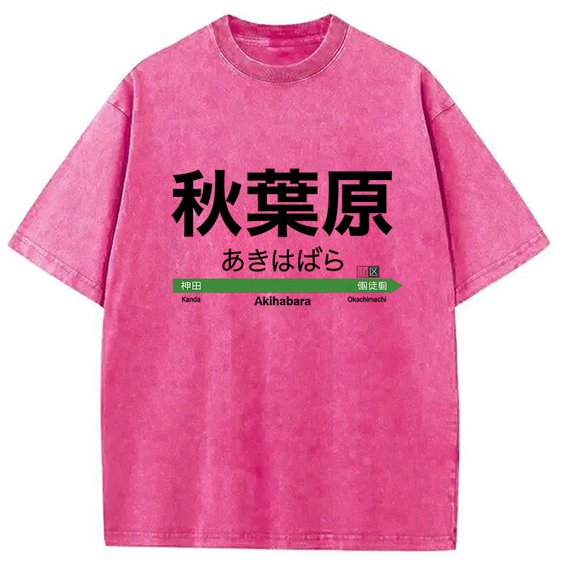 Akihabara Station Washed T-Shirt