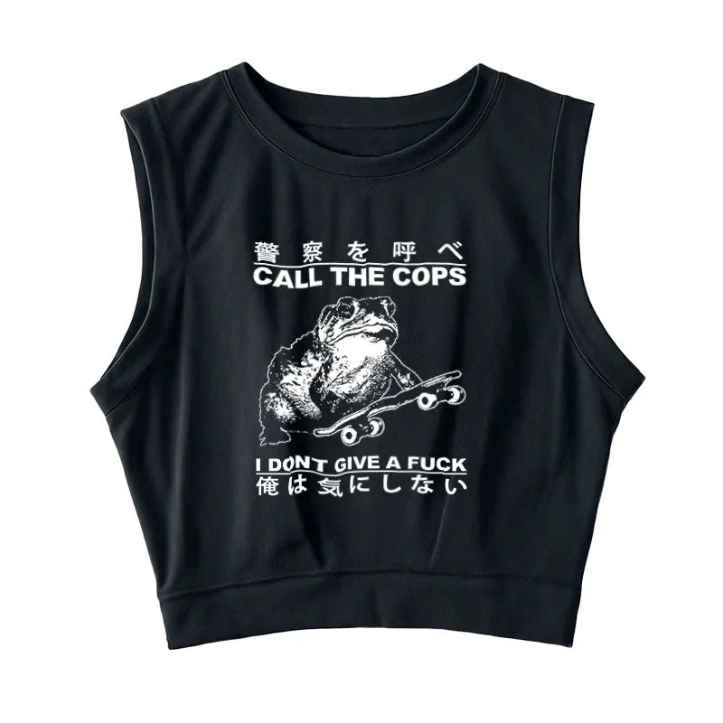 I Don't Care Sleeveless Crop Top