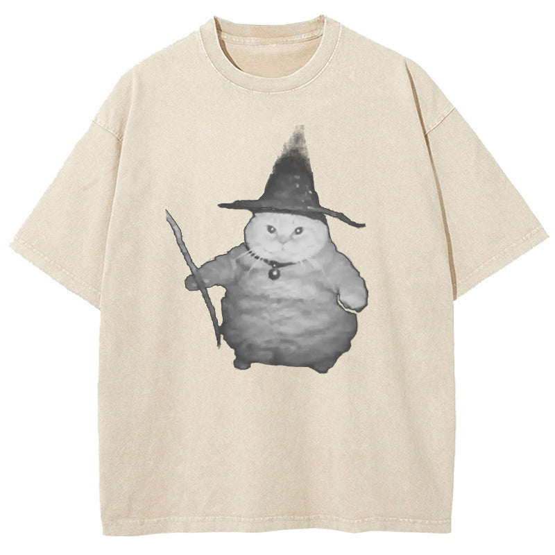 Wizard Cat Washed T-Shirt