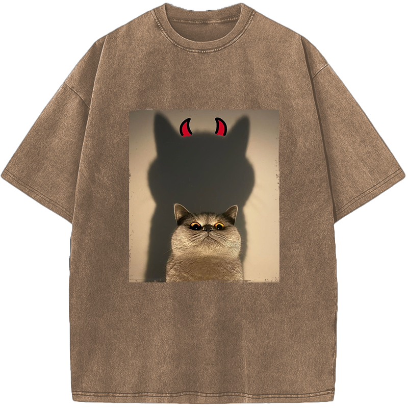 Unisex Sweet Face Evil Intentions Vintage Washed T-Shirt