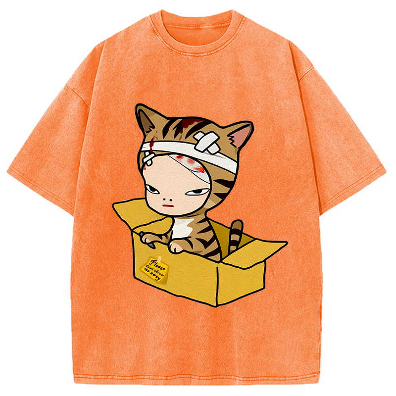 Cat Please Dont Throw Nara Washed T-Shirt