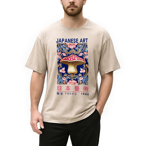 Blue Mushroom Vintage Washed T-Shirt